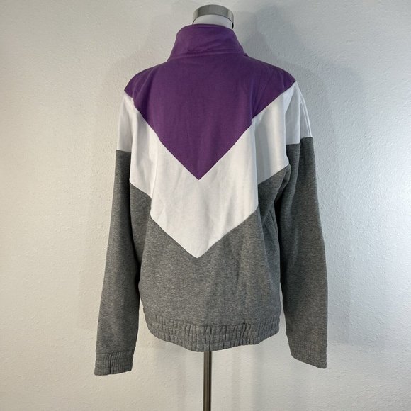 Fila Womens XL Purple White Grey Quarter Zip Pullover Sweatshirt Top NWOT - Picture 4 of 13